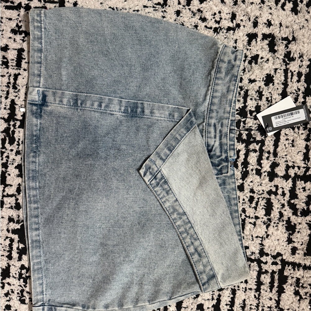 PrettyLittleThing Asymmetrical Denim Skirt - Blue women’s size large 12